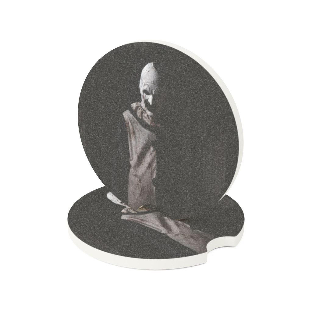 Creepy Clown Soapstone Car Coaster – Dark Horror Car Cup Holder Insert