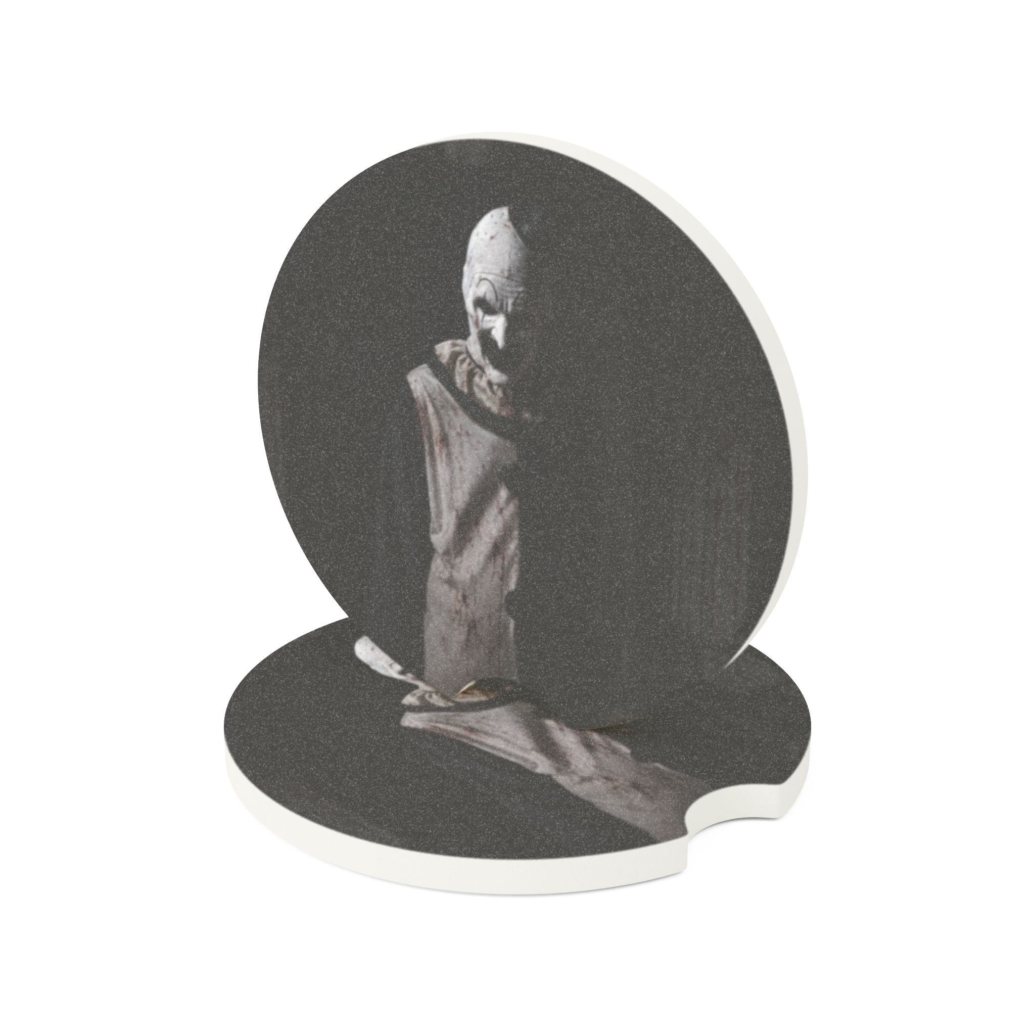Creepy Clown Soapstone Car Coaster – Dark Horror Car Cup Holder Insert