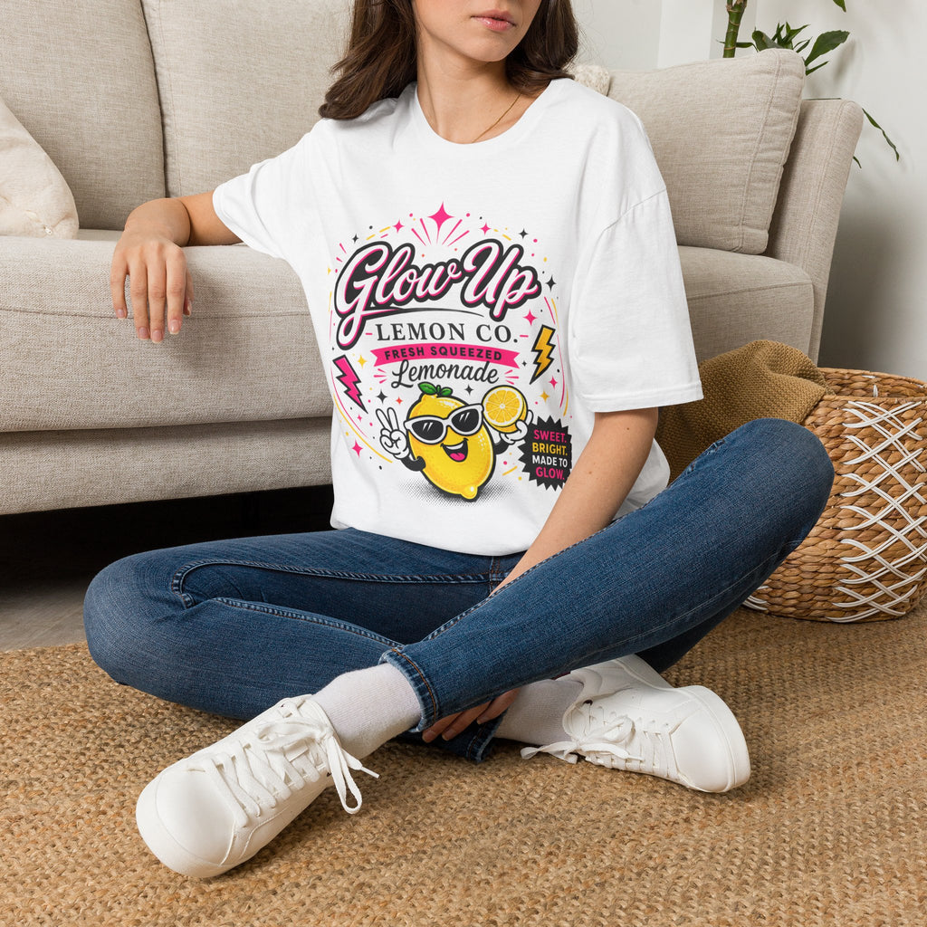 Glow Up Lemon Co. T-Shirt — Retro Cute Lemonade Graphic Tee