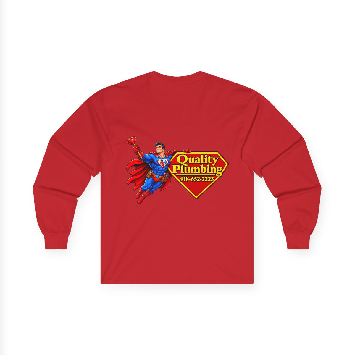 Super Plumber Long Sleeve Tee — "Home of the Super Plumber" Plumbing Hero Shirt