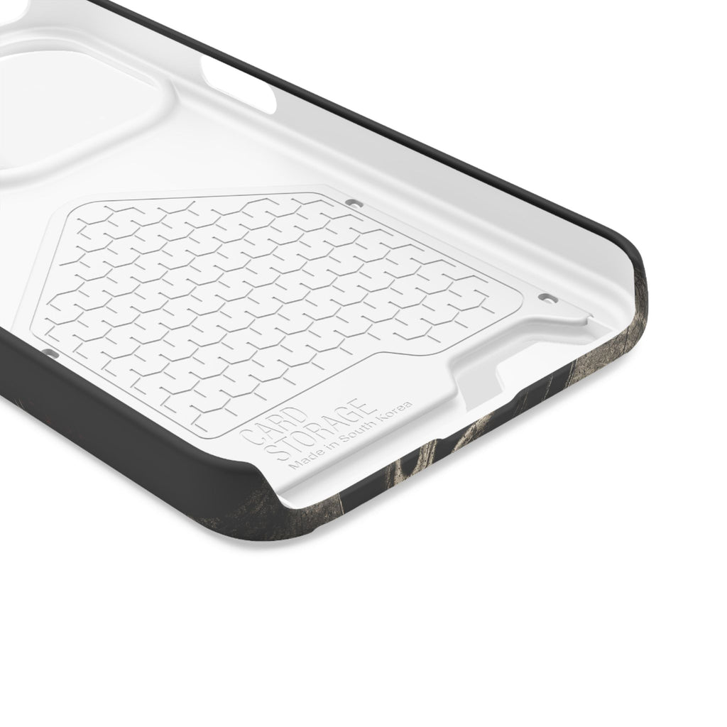 Ghostface Phone Case with Card Holder — Horror Movie Scream Mask Design