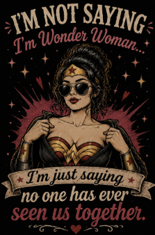 Wonder Woman Vintage Tee — “I’m Not Saying I’m Wonder Woman” Graphic T-Shirt