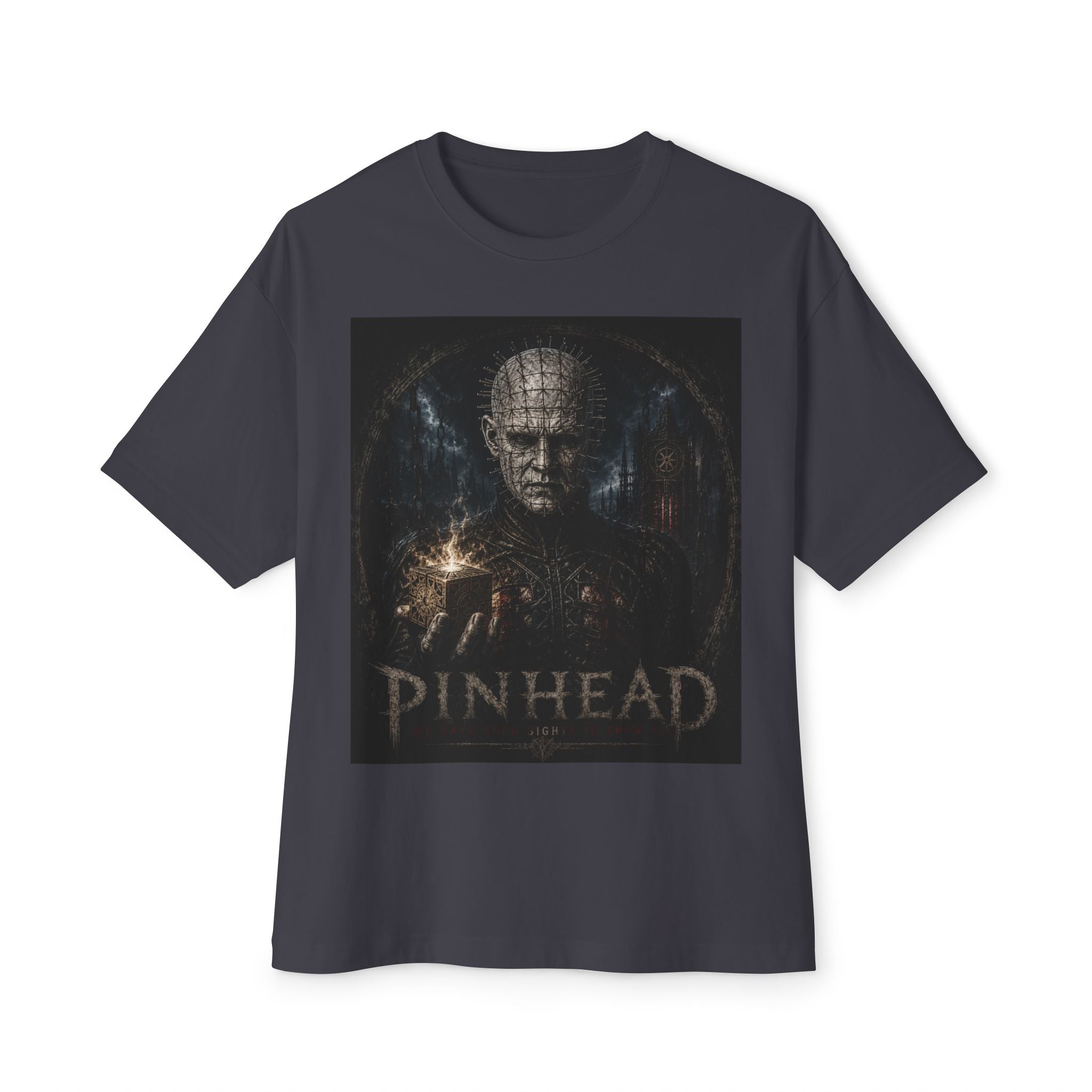Pinhead horror shirt demon hellraiser Unisex Oversized Boxy Tee