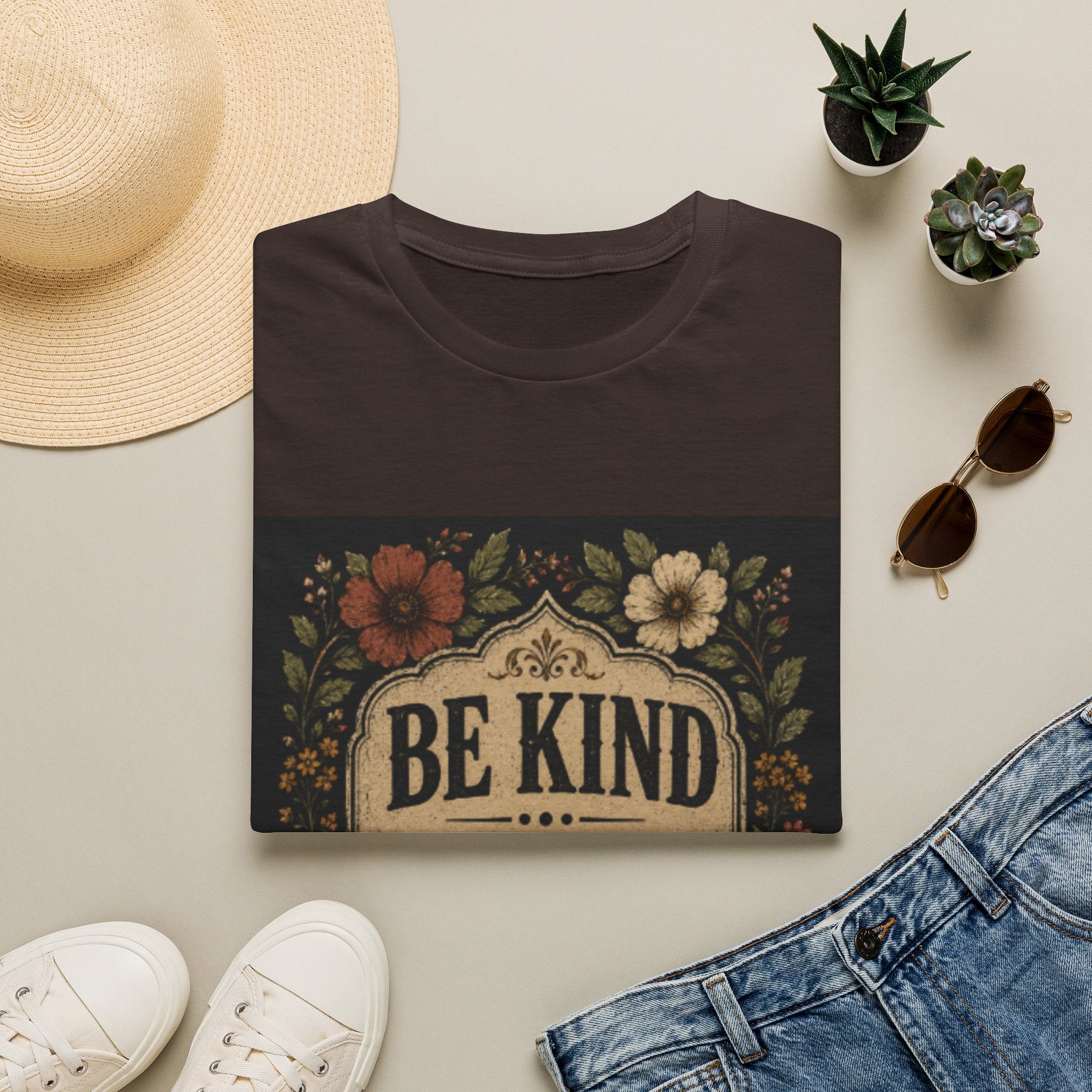 Be Kind Floral T-Shirt – Vintage Inspirational Graphic Tee
