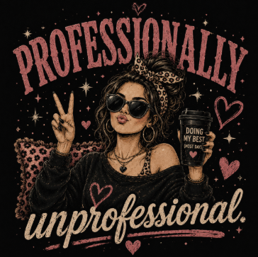 Professionally Unprofessional Graphic T-Shirt — Funny Retro Peace Sign Tee