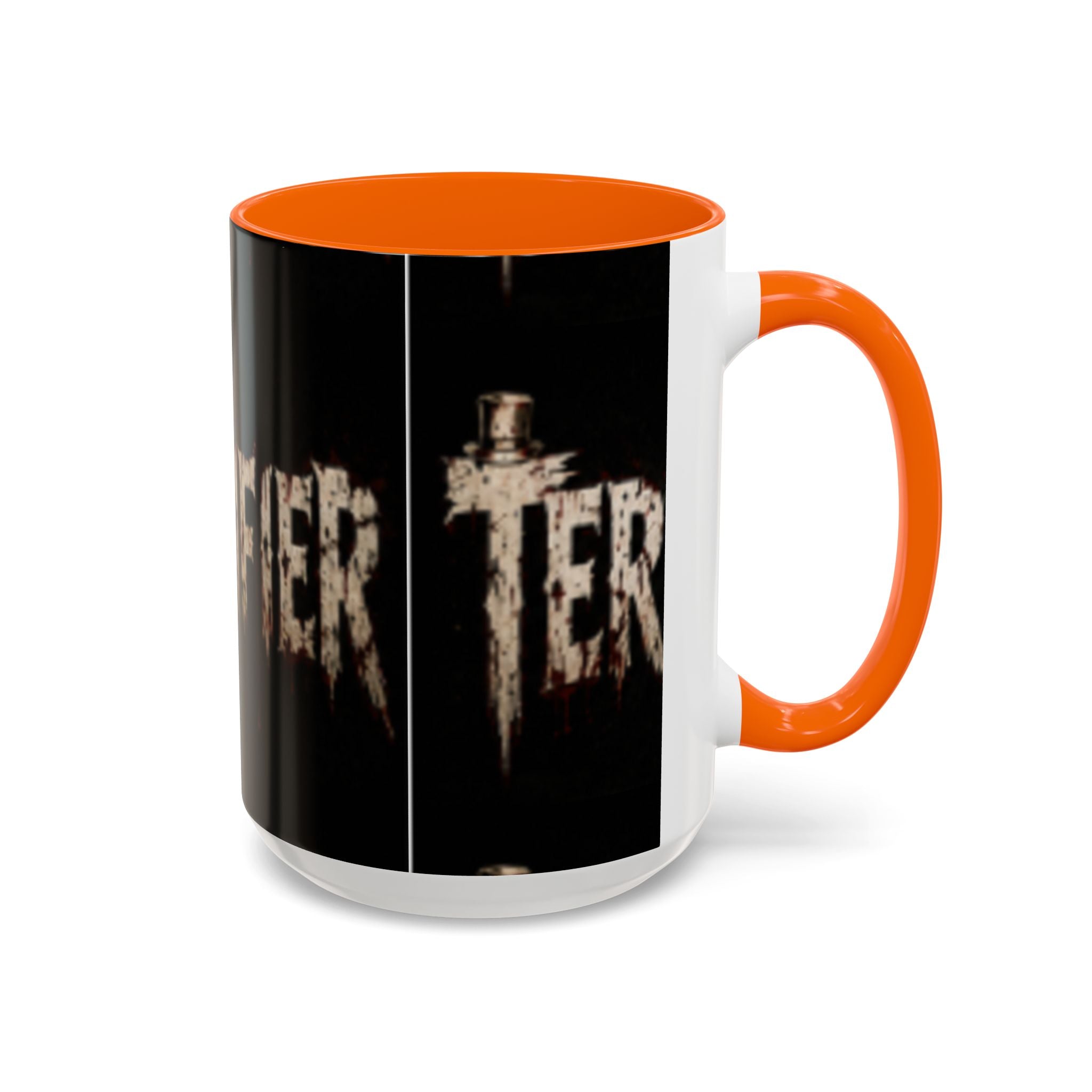 Terrified Horror Accent Coffee Mug — Gothic Scary Text Design (11/15 oz)