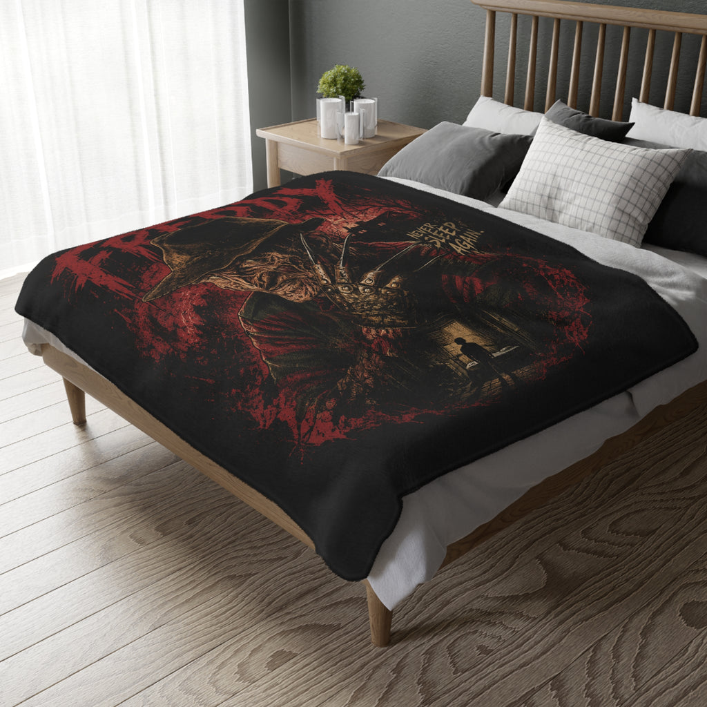 Freddy Krueger 'Never Sleep Again' Horror Throw Blanket