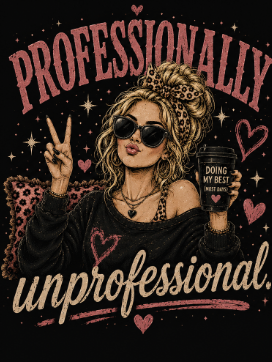 Professionally Unprofessional T-Shirt — Retro Boho Woman Graphic Tee