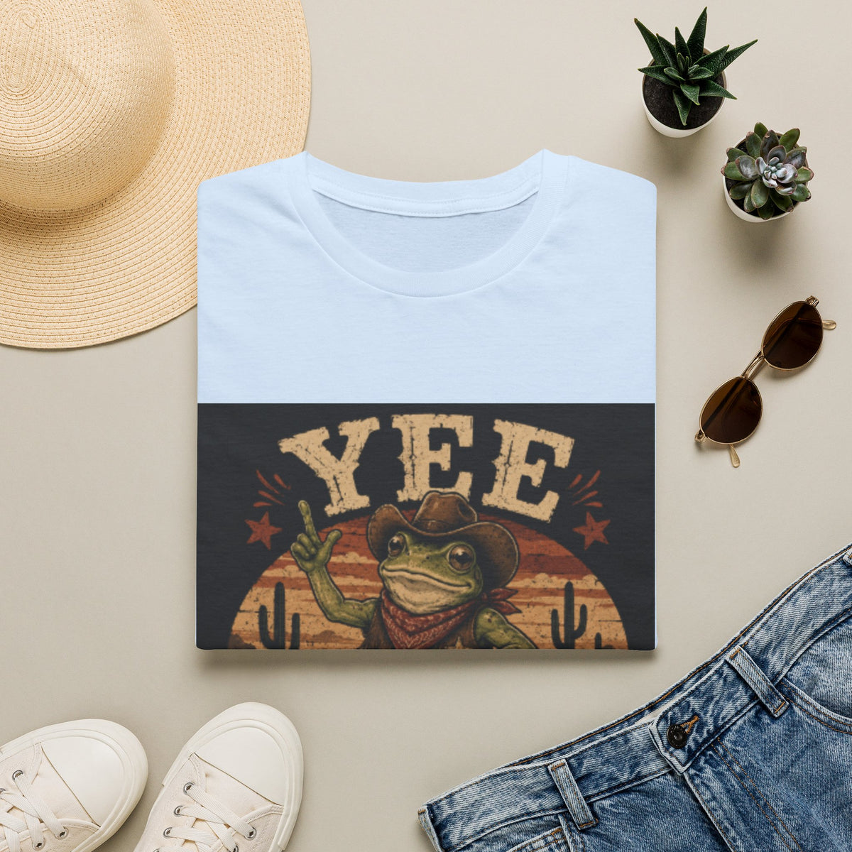 Yee Haw Frog T-Shirt — Vintage Cowboy Frog Graphic Tee