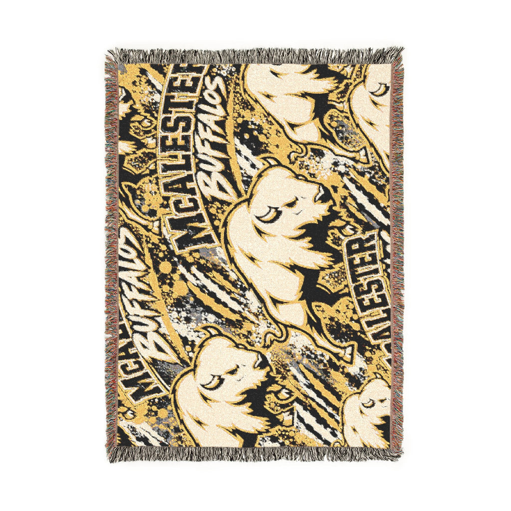 McAlester Buffalos Woven Throw Blanket – Team Logo Buffalo Pattern