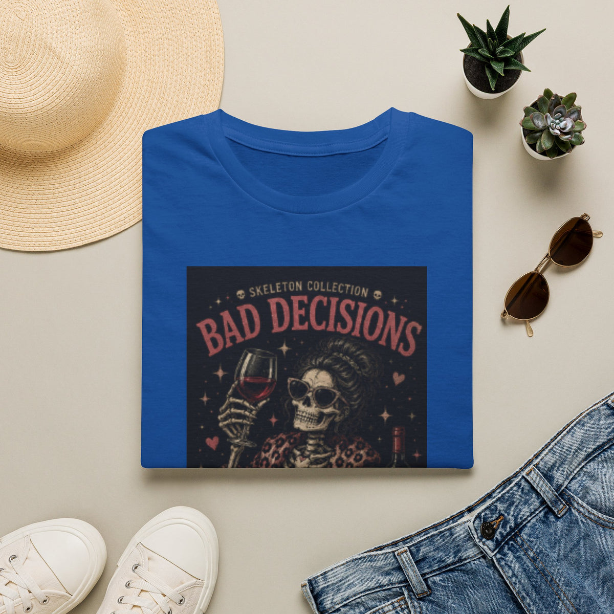Bad Decisions Skeleton T-Shirt — 'Bad Decisions Make Good Stories' Vintage Skull Tee