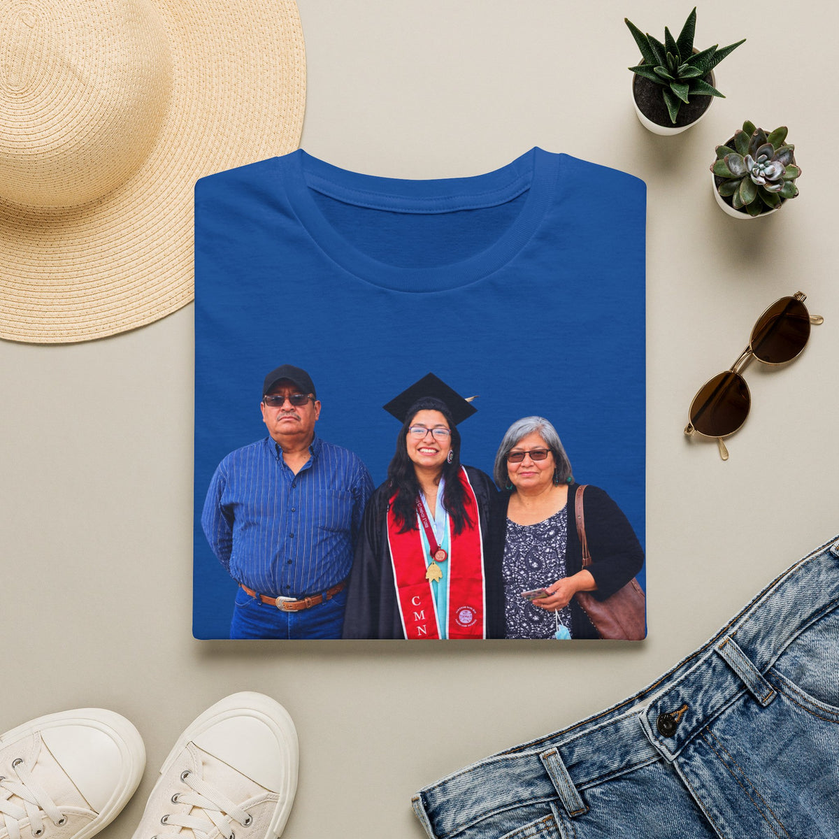 Graduation Family Photo T-Shirt — Custom Grad Portrait Tee