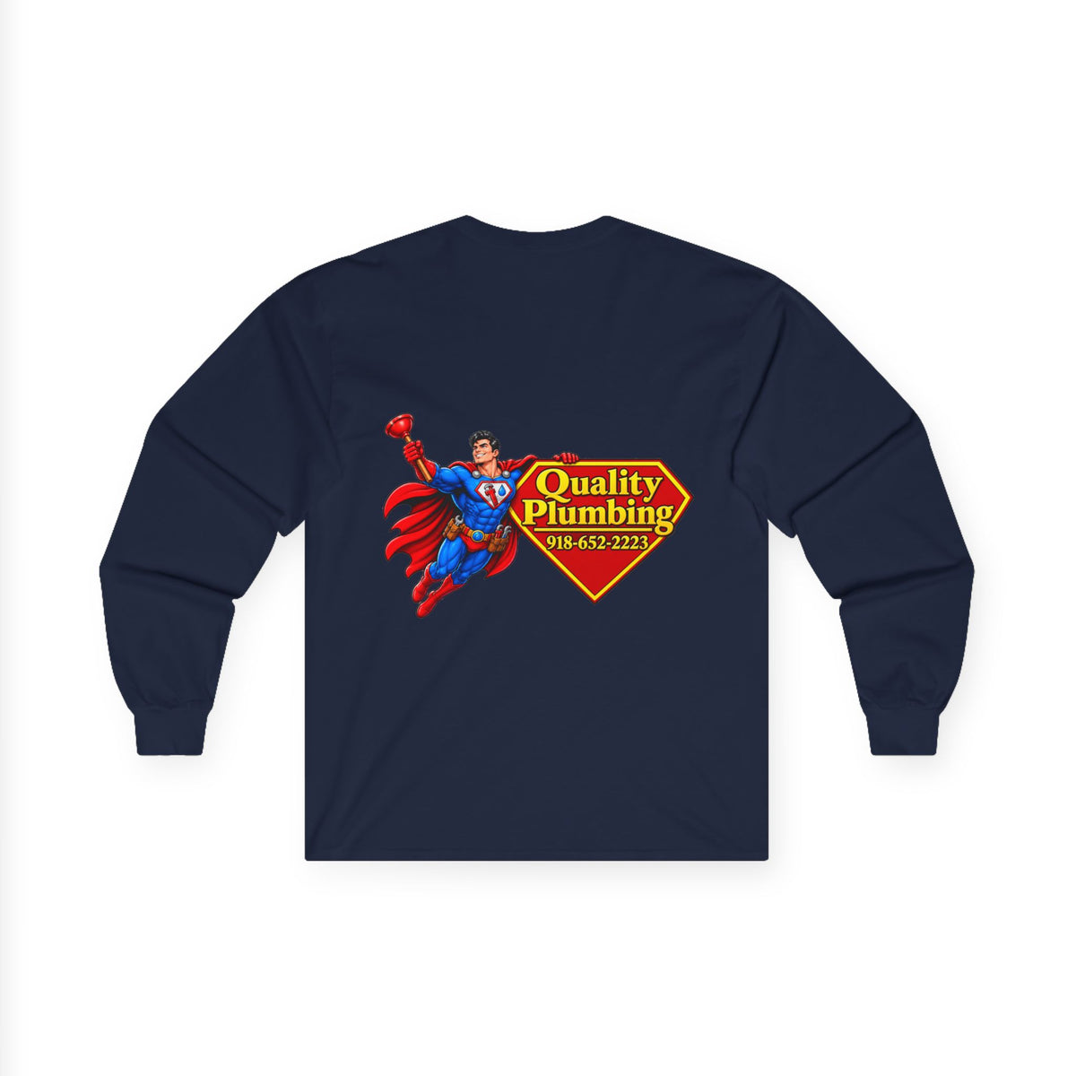 Super Plumber Long Sleeve Tee — "Home of the Super Plumber" Plumbing Hero Shirt