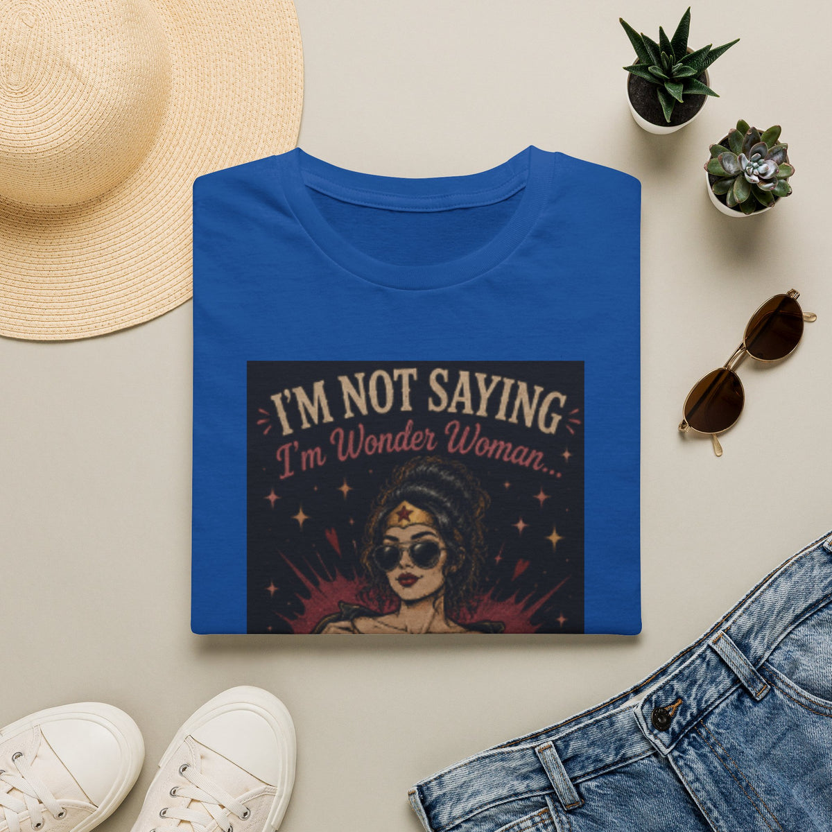 Wonder Woman Vintage Tee — “I’m Not Saying I’m Wonder Woman” Graphic T-Shirt