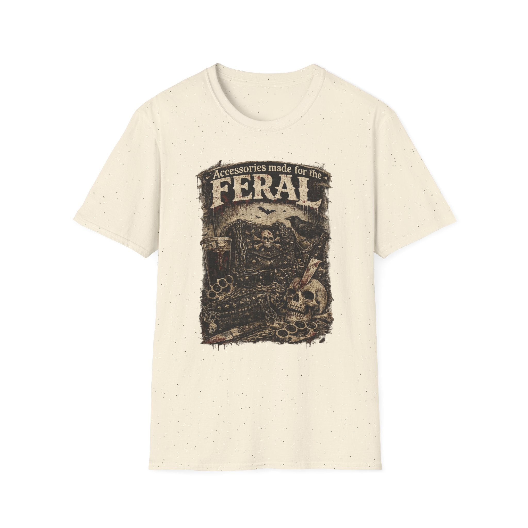 Feral Graphic T-Shirt — "Accessories Made for the Feral" Vintage Skull Tee
