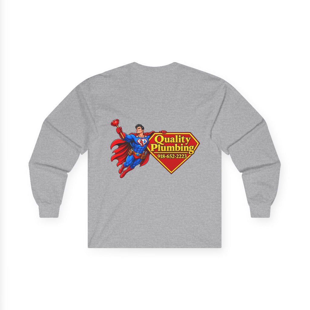 Super Plumber Long Sleeve Tee — "Home of the Super Plumber" Plumbing Hero Shirt