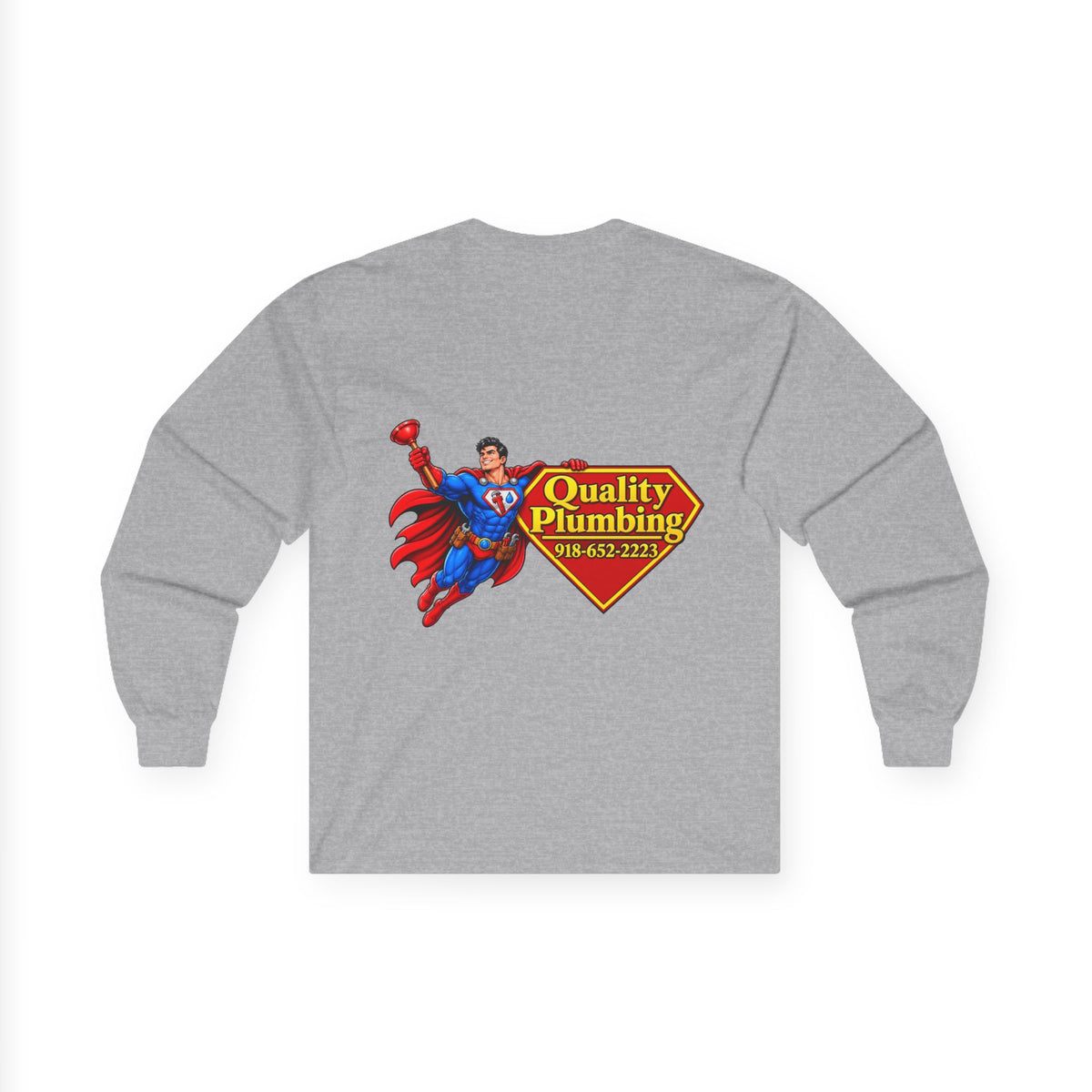 Super Plumber Long Sleeve Tee — "Home of the Super Plumber" Plumbing Hero Shirt