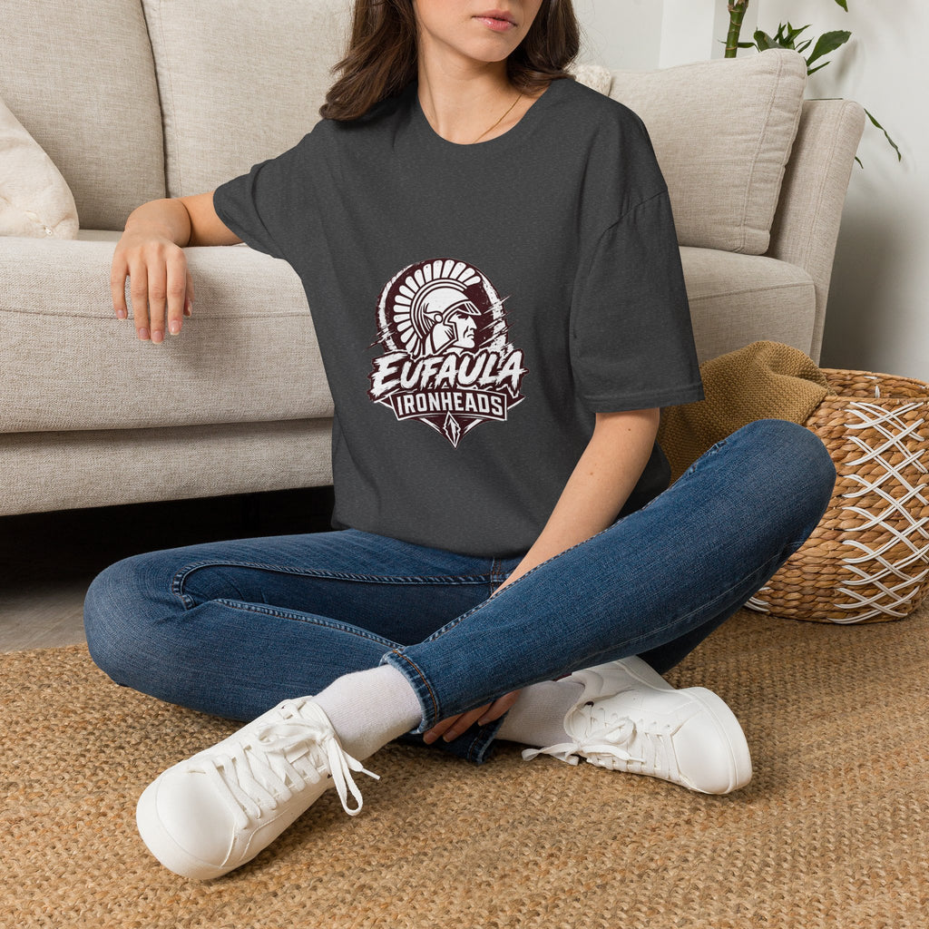 Trojan Helmet Graphic T‑Shirt — Eufaula Ironheads Vintage Sports Tee