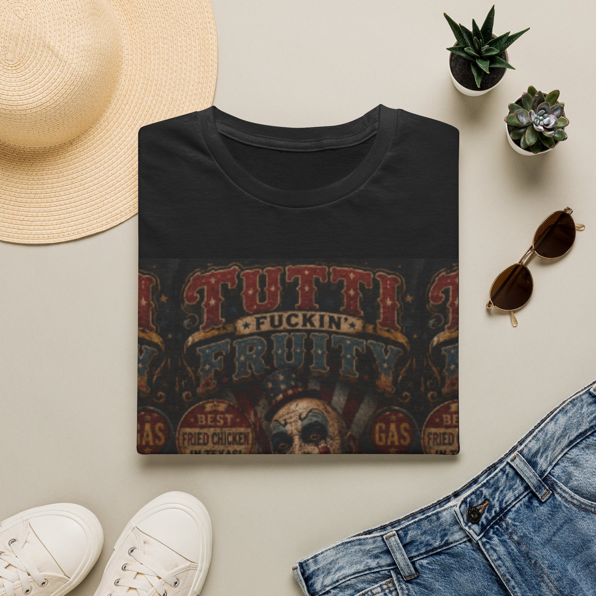 Skull Circus Tee — Retro Tattoo Horror Graphic T-Shirt