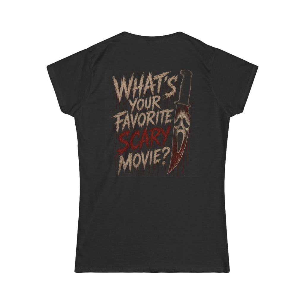 Ghostface Horror Tee — "What's Your Favorite Scary Movie?" Women's Shirt