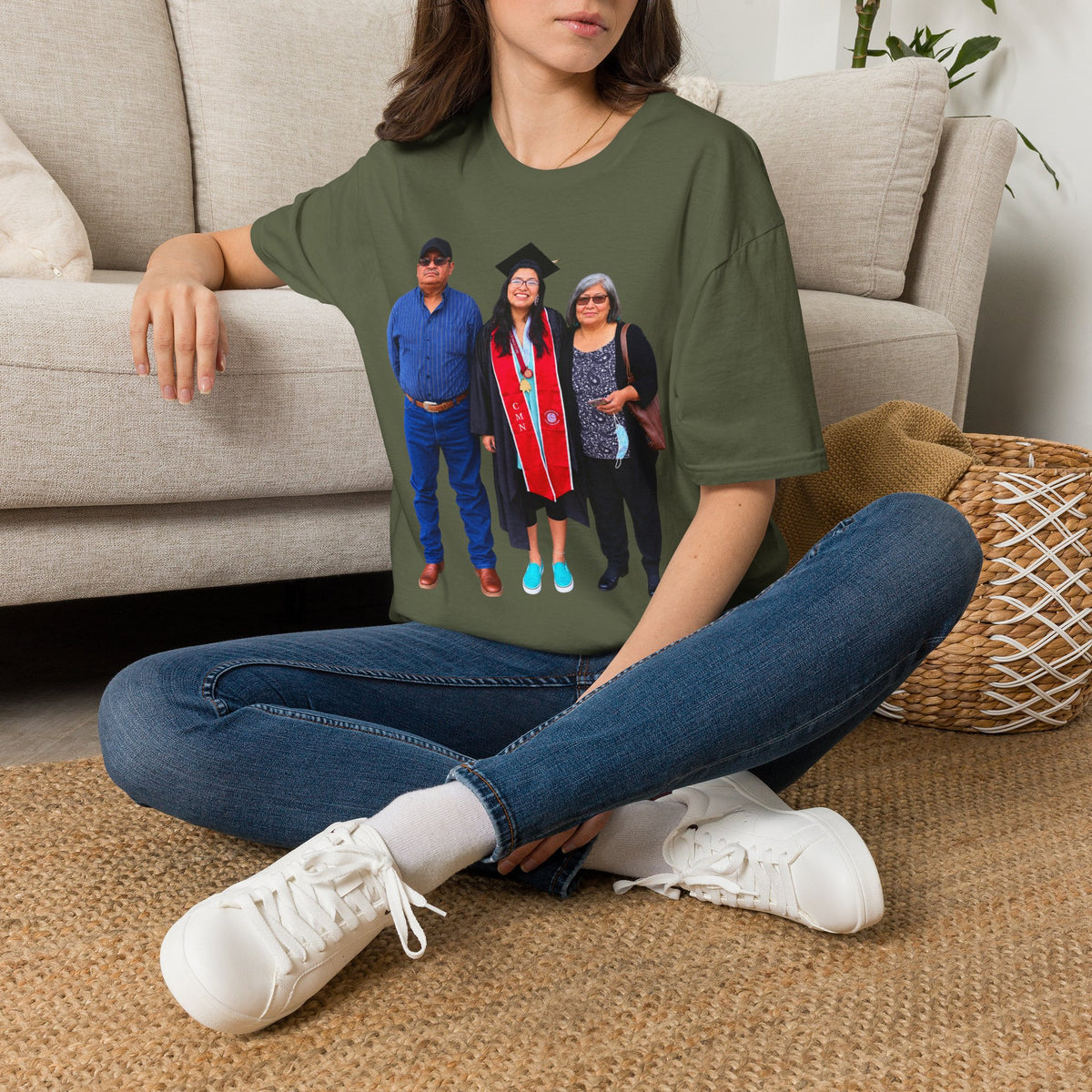 Graduation Family Photo T-Shirt — Custom Grad Portrait Tee
