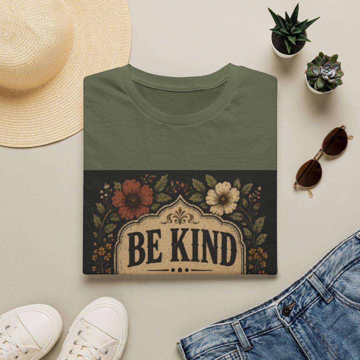 Be Kind Floral T-Shirt – Vintage Inspirational Graphic Tee