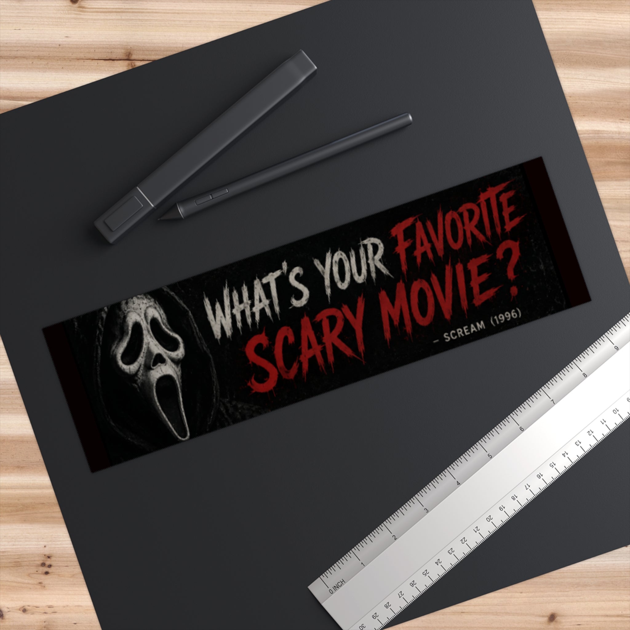 Bumper Sticker — "What's Your Favorite Scary Movie?" Scream Horror Sticker