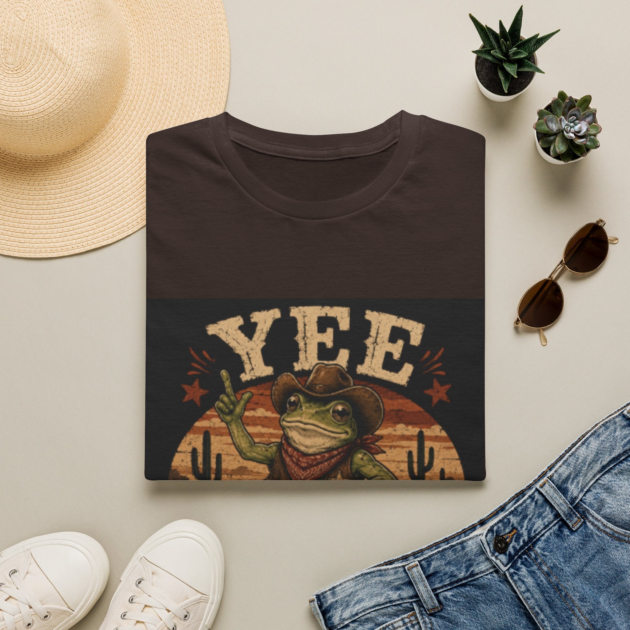 Yee Haw Frog T-Shirt — Vintage Cowboy Frog Graphic Tee