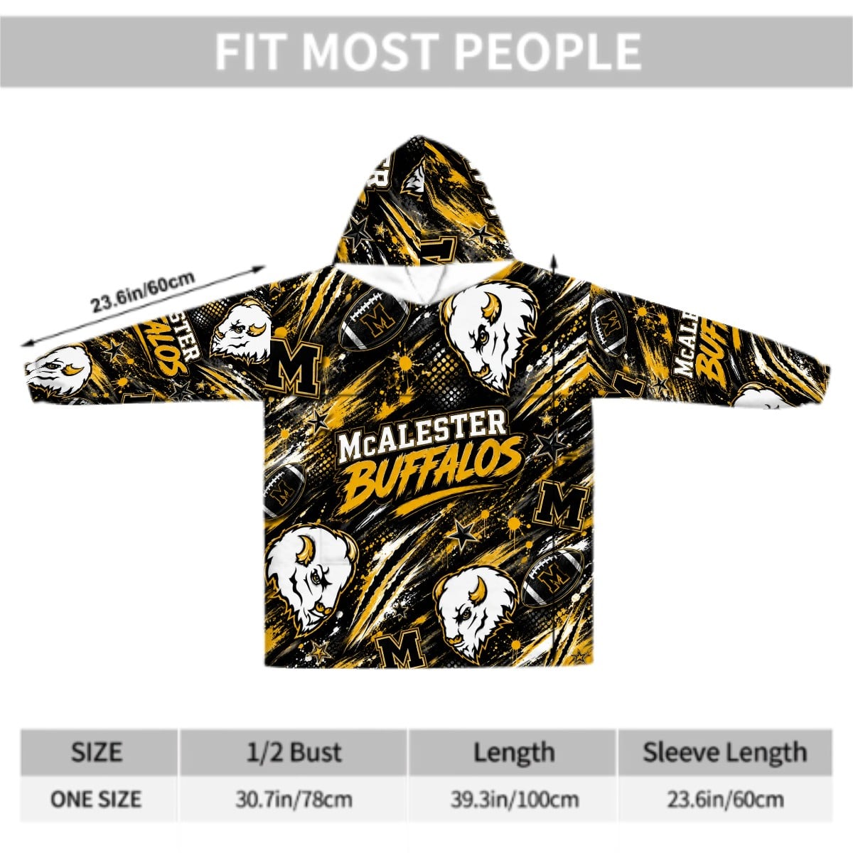 Adult Blanket Hoodie McAlester Buffalos