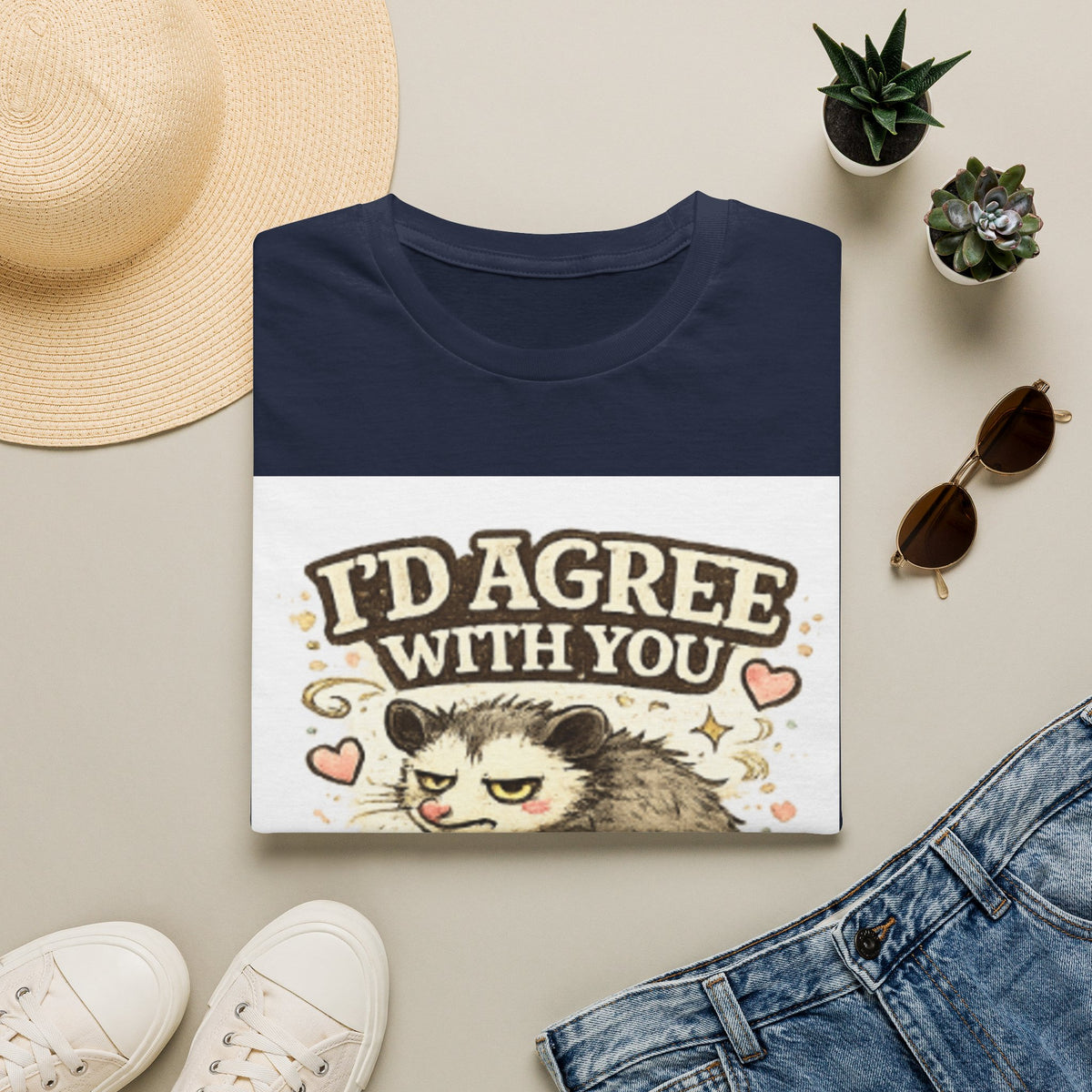 I'd Agree With You T-Shirt — Funny Grumpy Cat Quote Tee