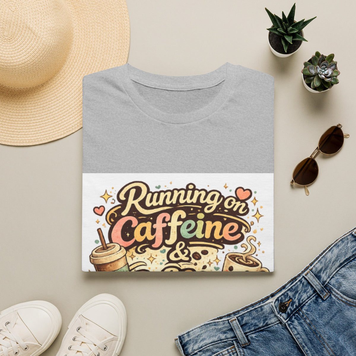 Running on Caffeine T-Shirt — Funny Coffee Lover Tee