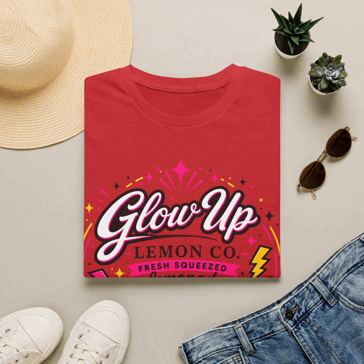 Glow Up Lemon Co. T-Shirt — Retro Cute Lemonade Graphic Tee