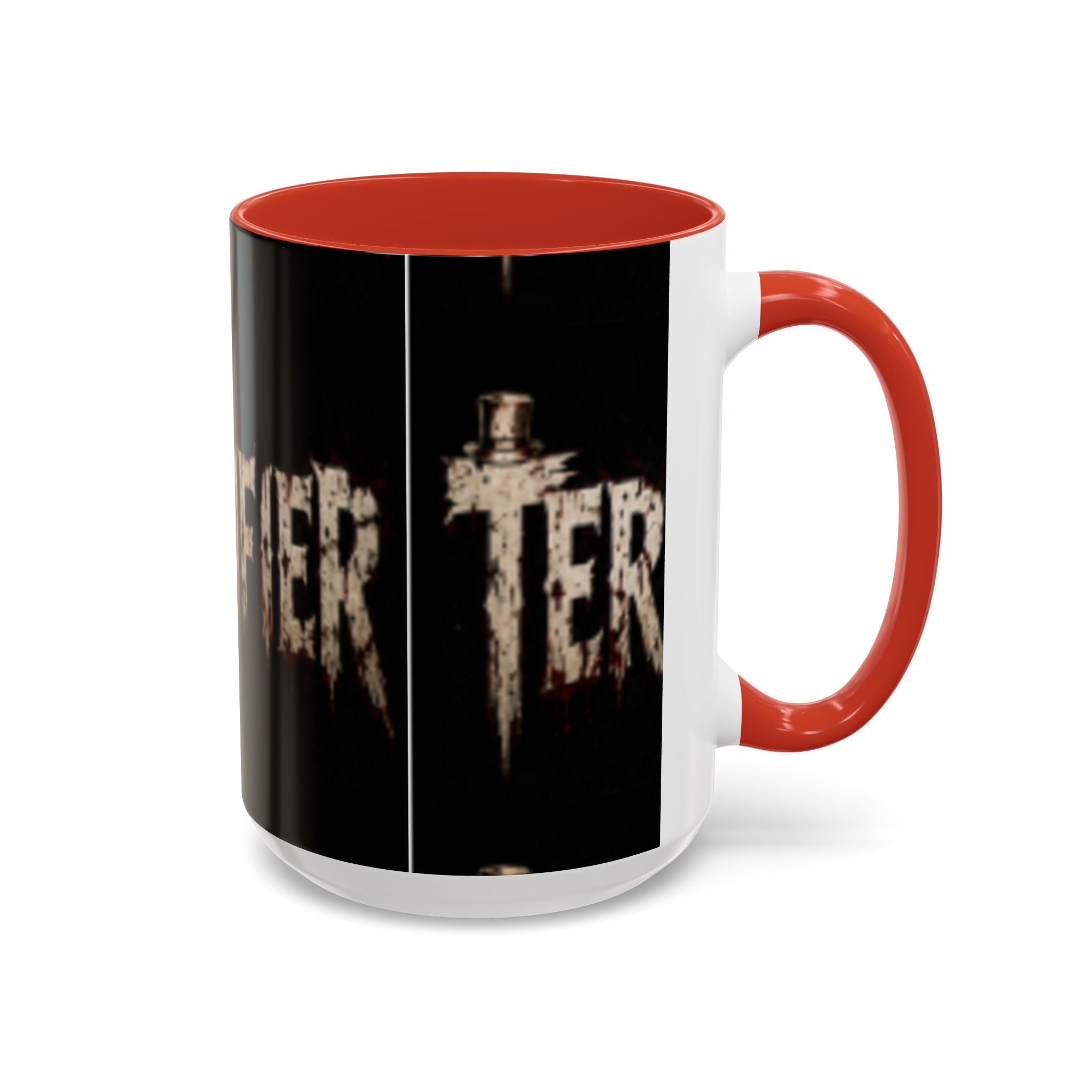 Terrified Horror Accent Coffee Mug — Gothic Scary Text Design (11/15 oz)