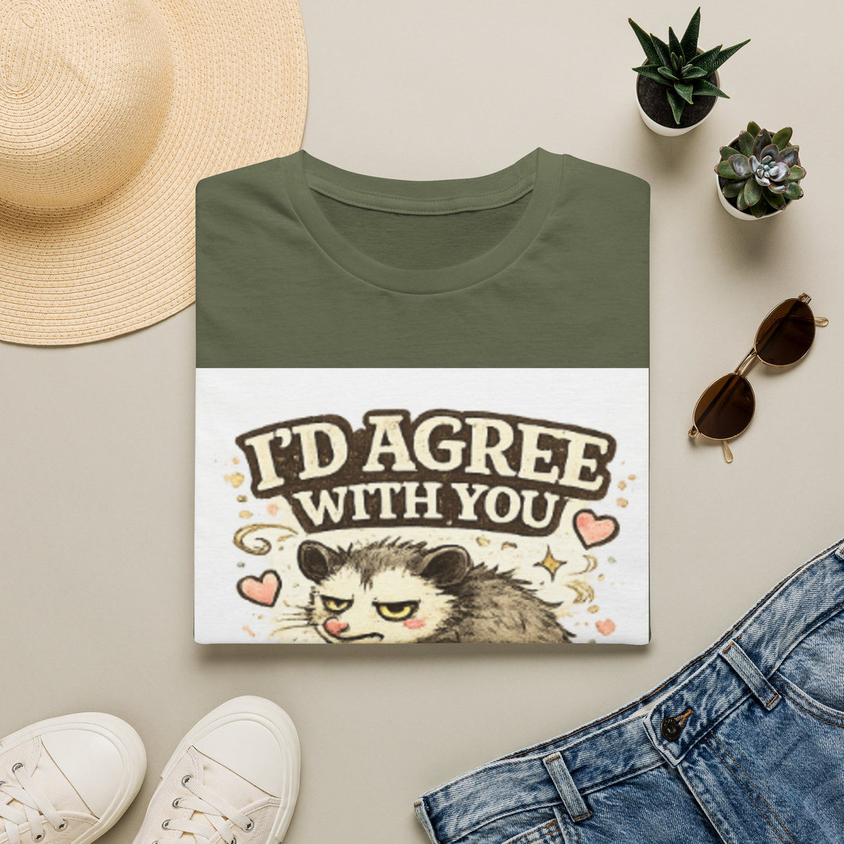 I'd Agree With You T-Shirt — Funny Grumpy Cat Quote Tee