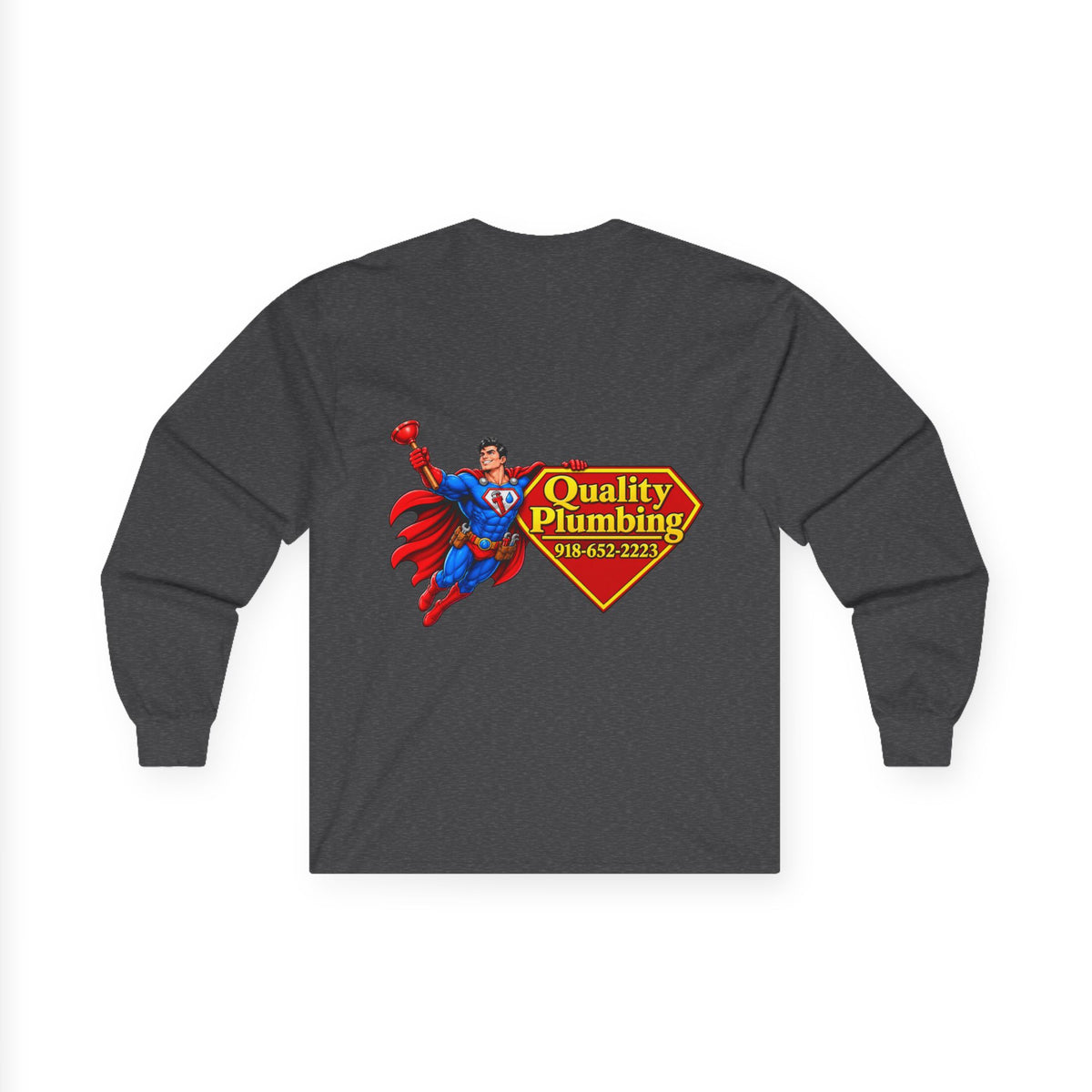 Super Plumber Long Sleeve Tee — "Home of the Super Plumber" Plumbing Hero Shirt