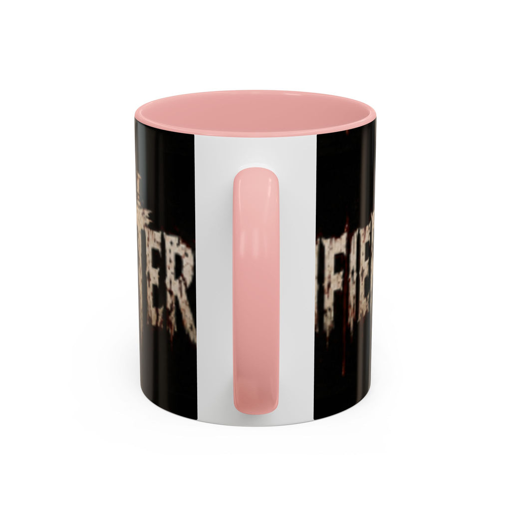 Terrified Horror Accent Coffee Mug — Gothic Scary Text Design (11/15 oz)