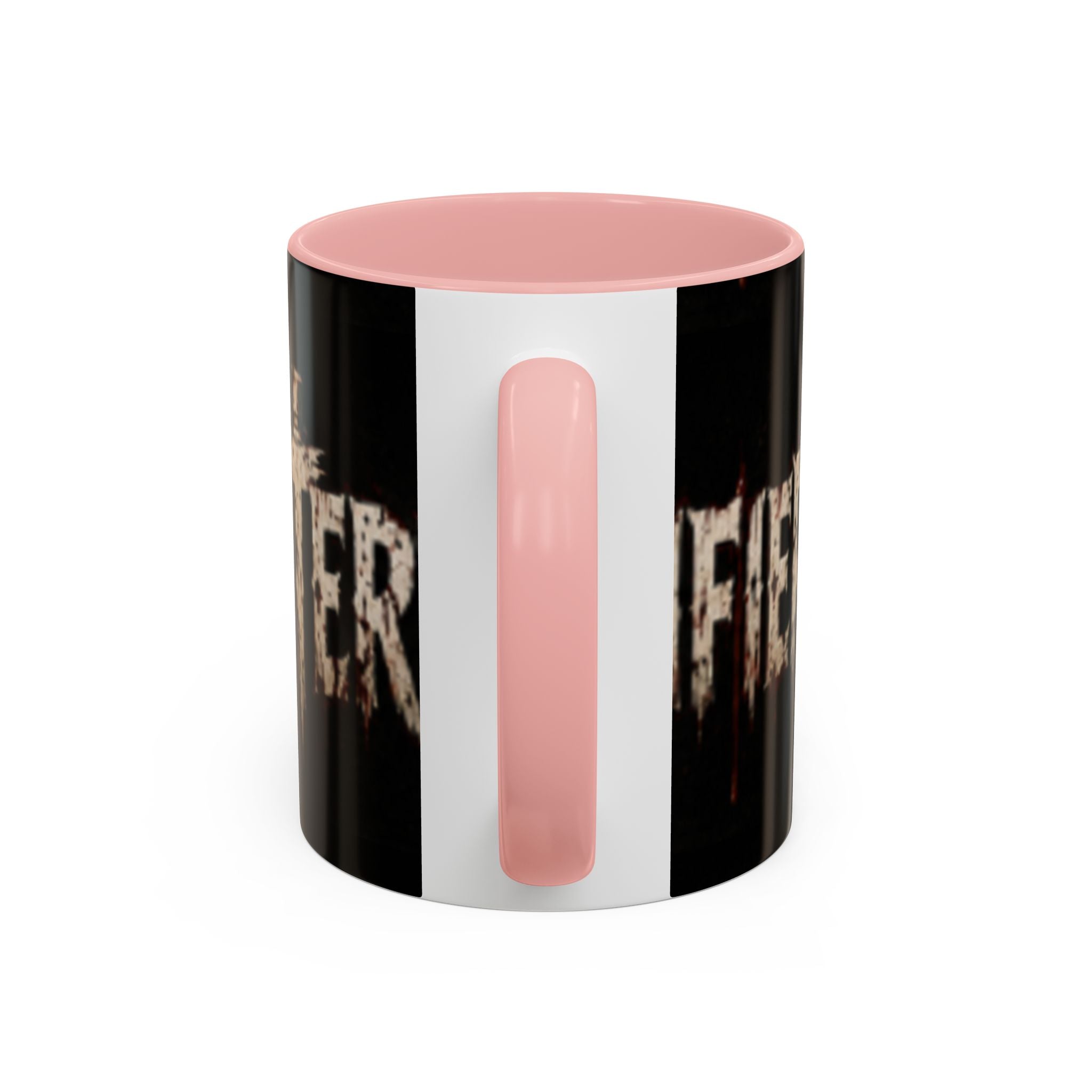 Terrified Horror Accent Coffee Mug — Gothic Scary Text Design (11/15 oz)