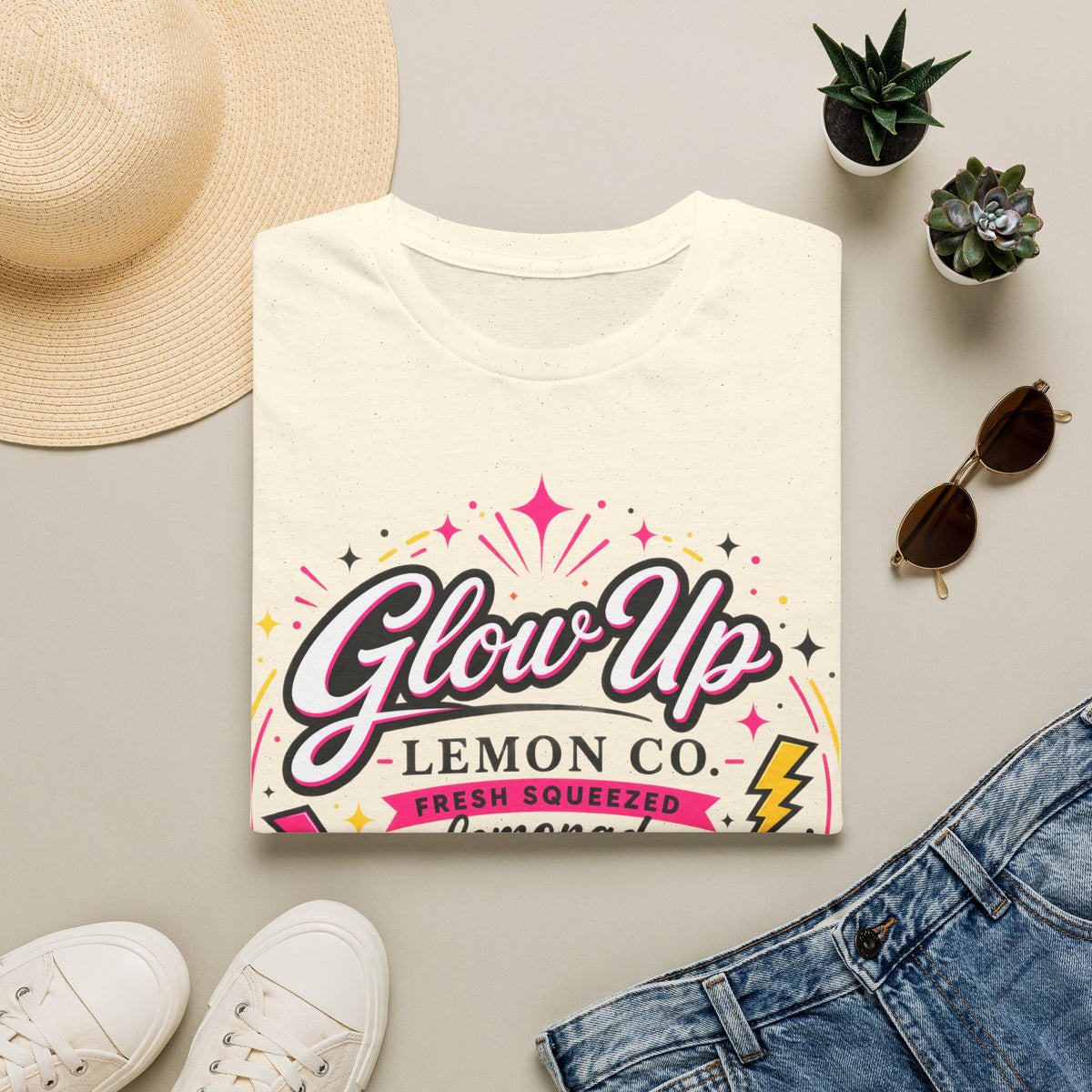 Glow Up Lemon Co. T-Shirt — Retro Cute Lemonade Graphic Tee