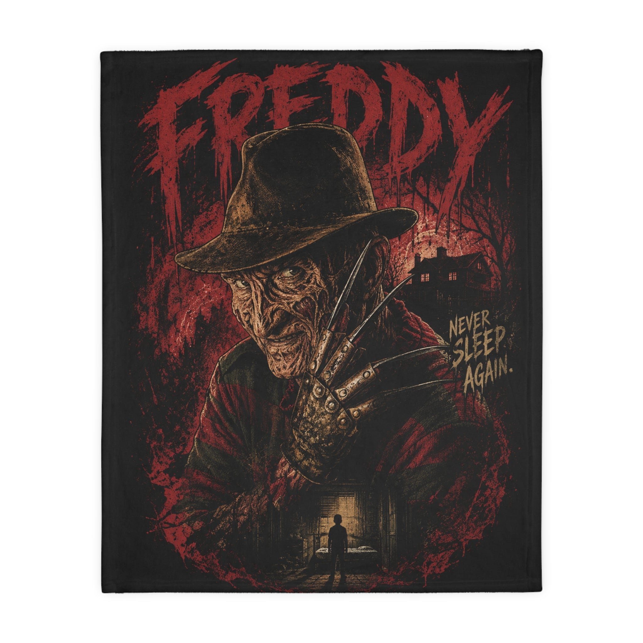 Freddy Krueger 'Never Sleep Again' Horror Throw Blanket
