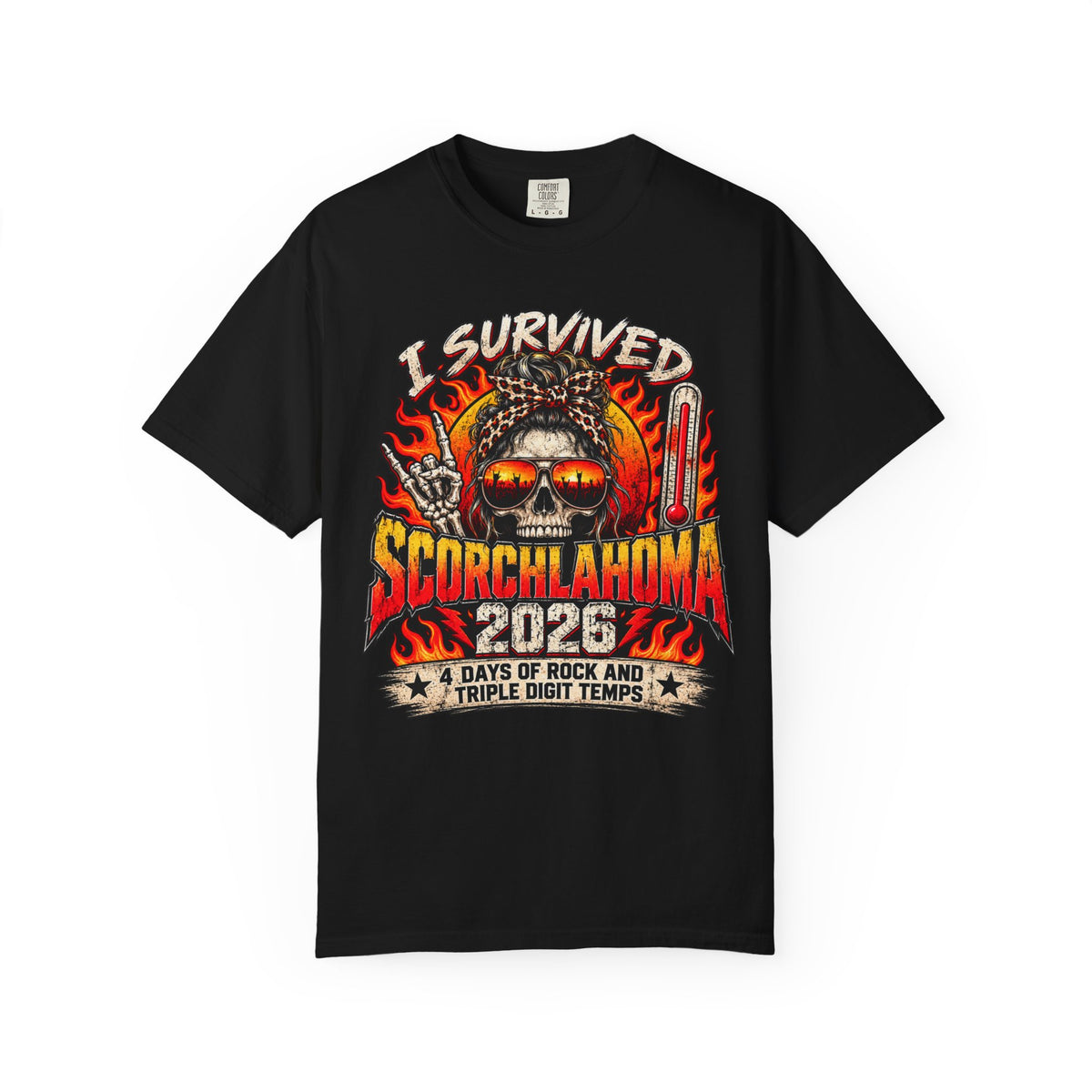I Survived Scorchlahoma 2025 T-Shirt — Rock Festival Skull & Flames Souvenir