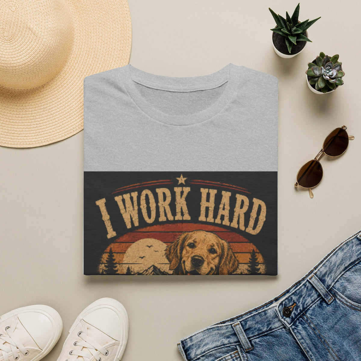 T-Shirt — "I Work Hard So My Dog Can Have a Better Life" Vintage Dog Lover Tee