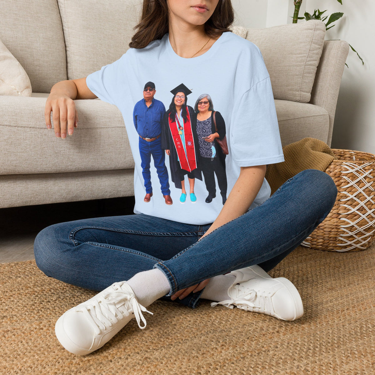 Graduation Family Photo T-Shirt — Custom Grad Portrait Tee