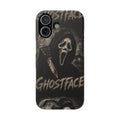 Ghostface Phone Case with Card Holder — Horror Movie Scream Mask Design