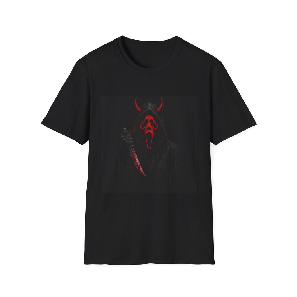 Horror Mask Devil Tee — Red Scream Ghost Face T-Shirt
