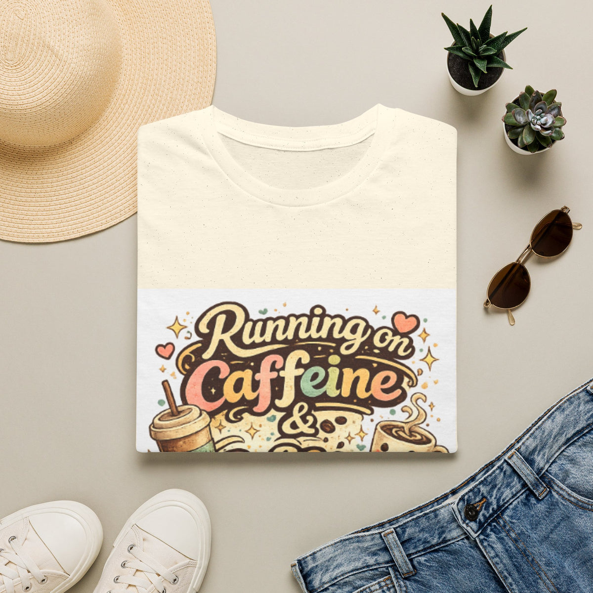 Running on Caffeine T-Shirt — Funny Coffee Lover Tee