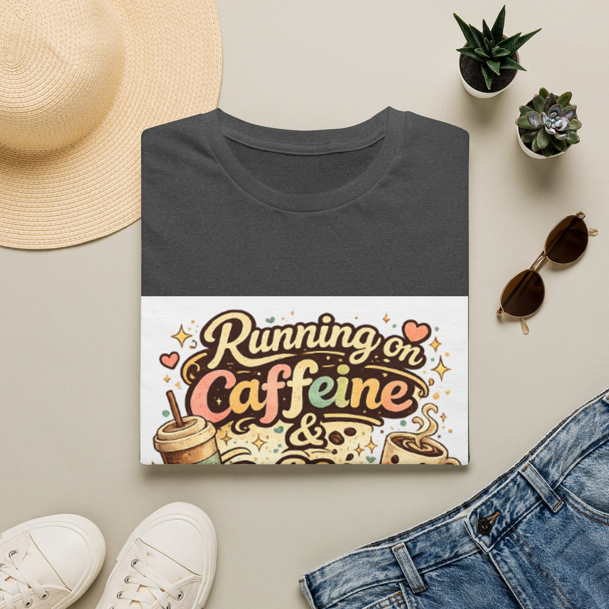 Running on Caffeine T-Shirt — Funny Coffee Lover Tee