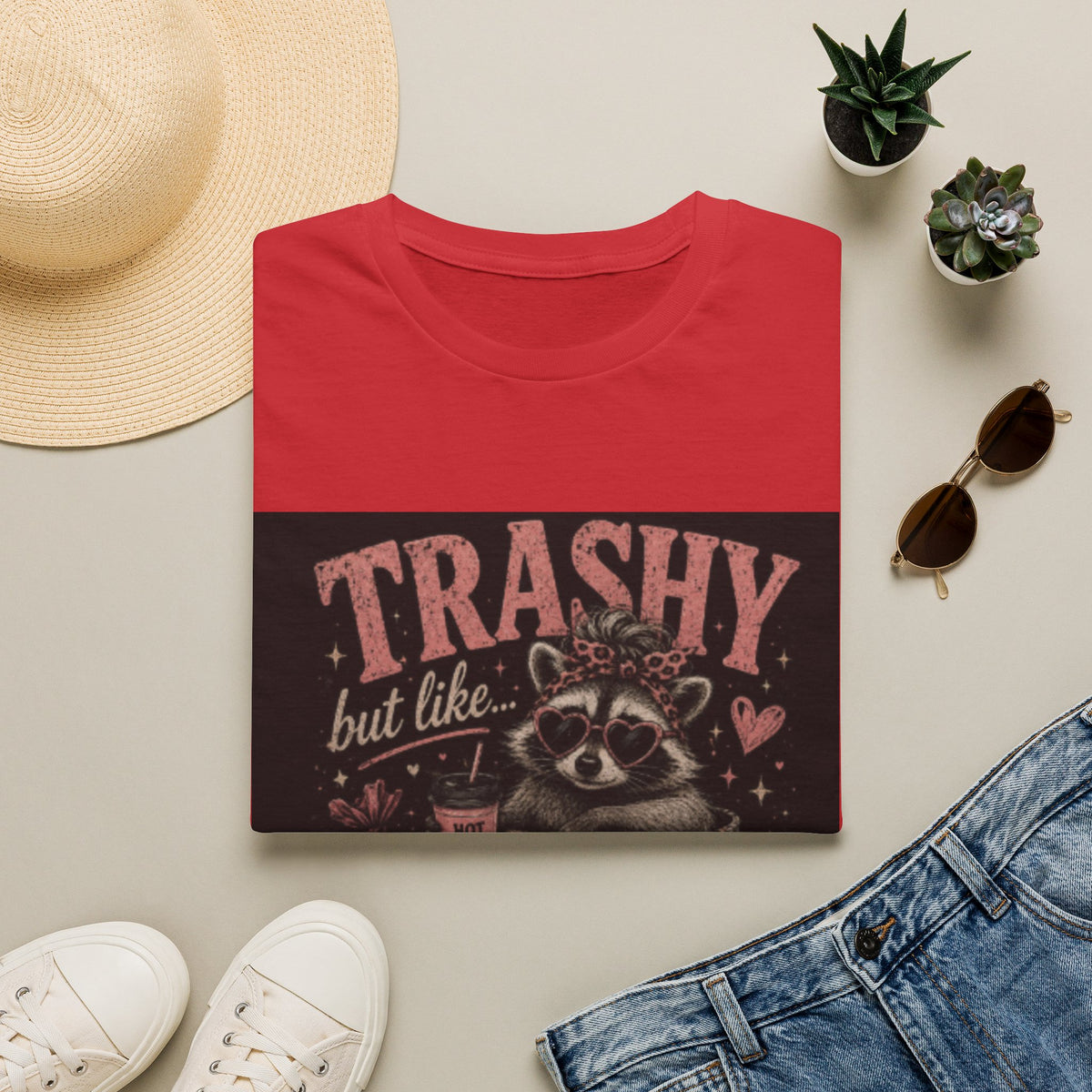 Trashy But Like… Hot Trash T-Shirt – Funny Raccoon Graphic Tee