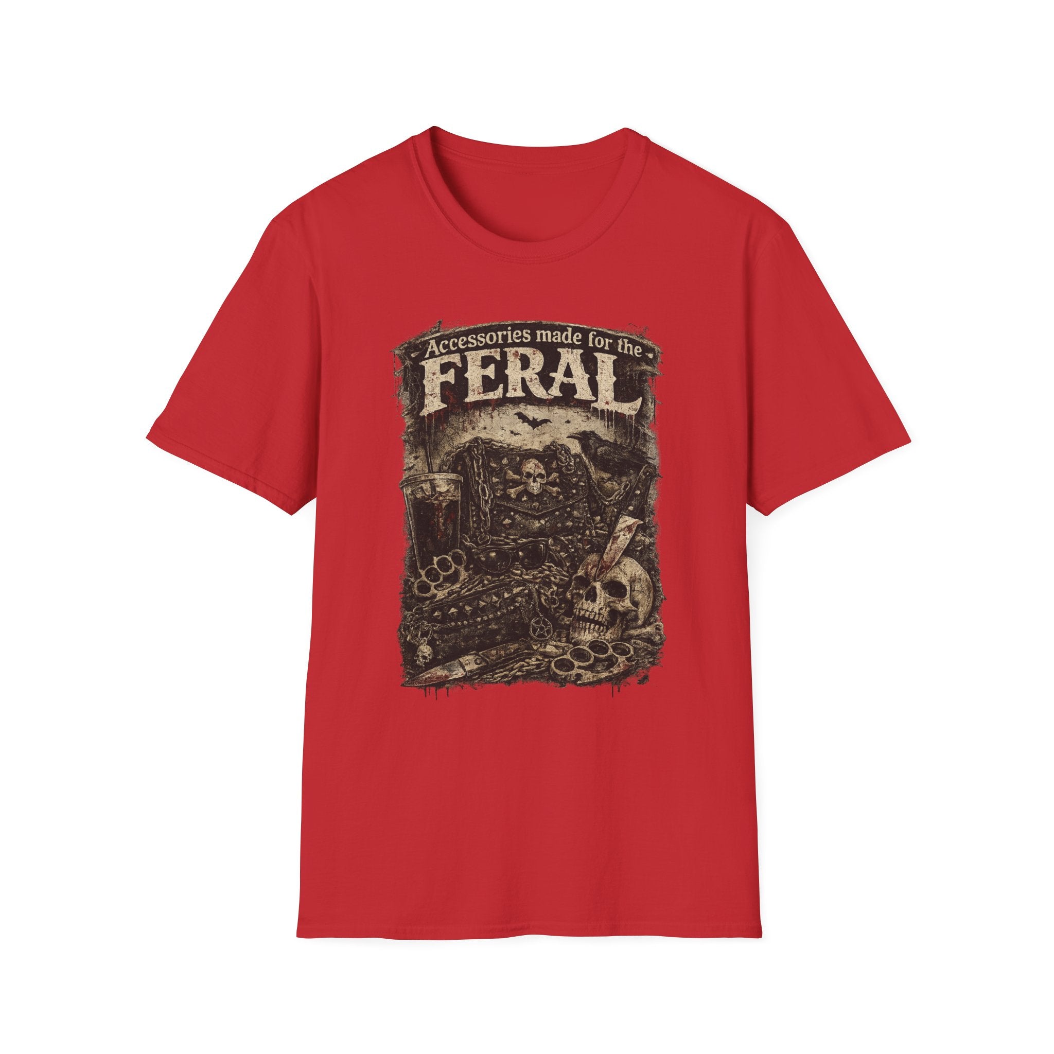 Feral Graphic T-Shirt — "Accessories Made for the Feral" Vintage Skull Tee