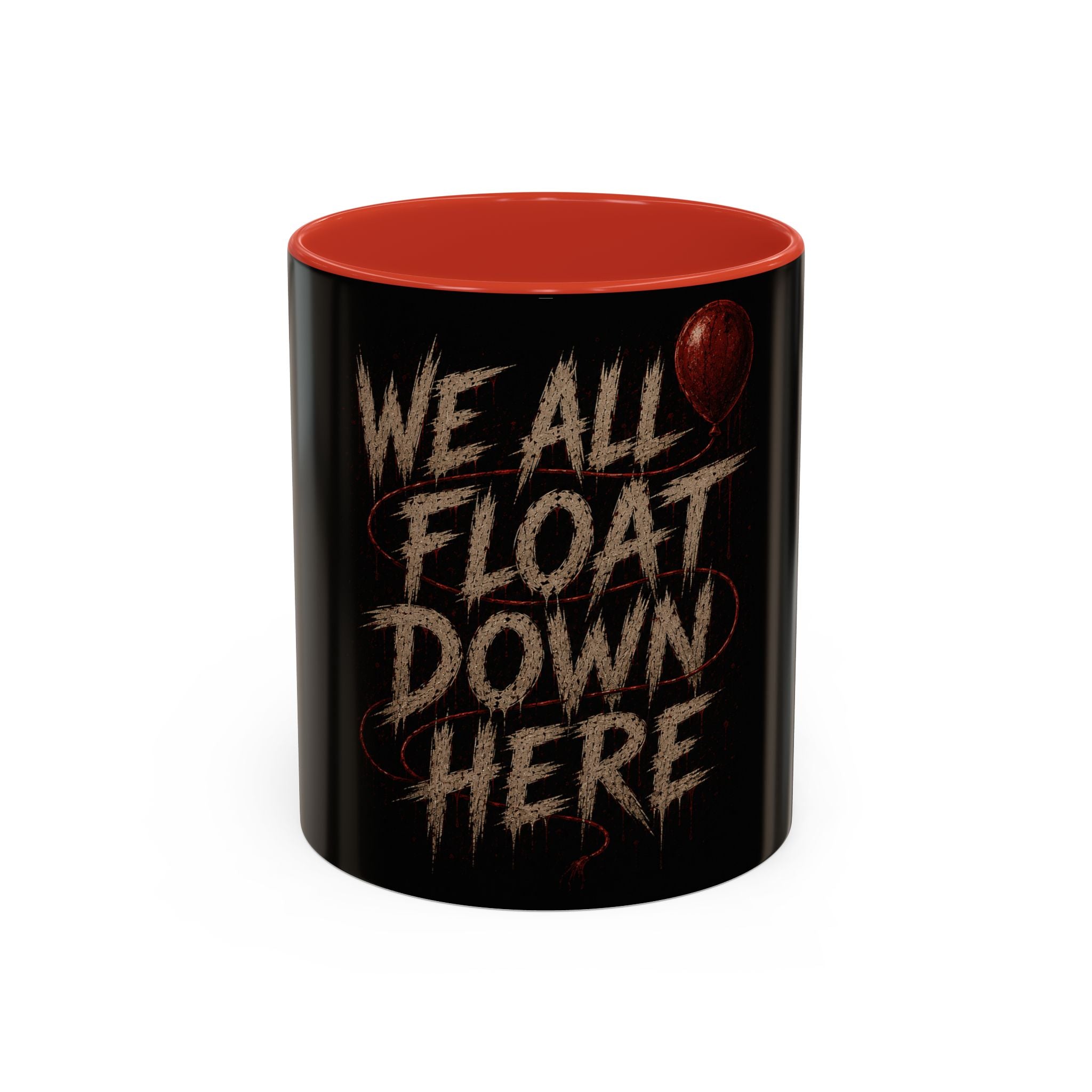 We All Float Down Here Coffee Mug — Horror Balloon Accent Mug (11/15oz)