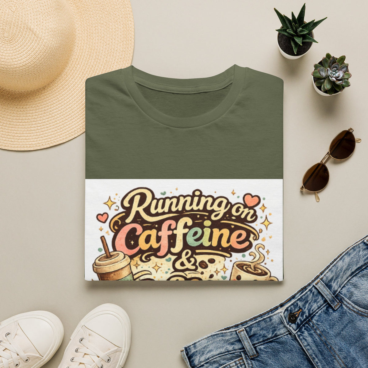 Running on Caffeine T-Shirt — Funny Coffee Lover Tee